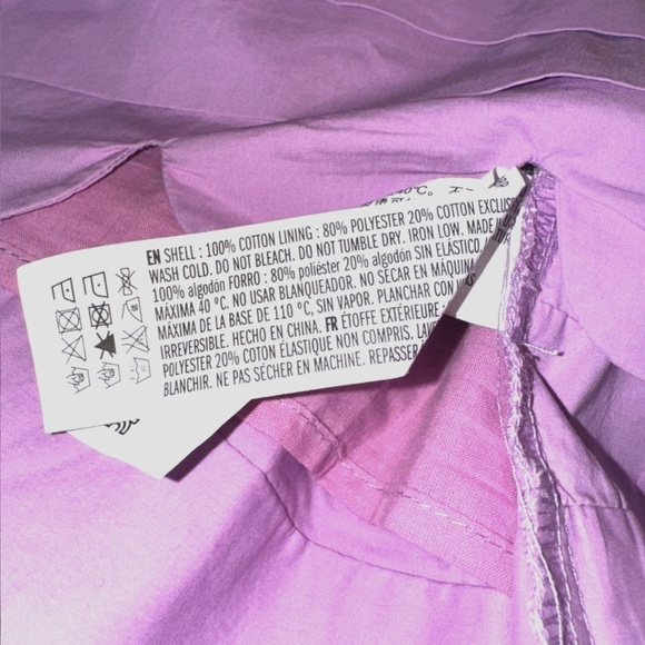 English Factory Scallop Detail Cotton Lilac Mini Dress, Size XSmall - Picture 6 of 6